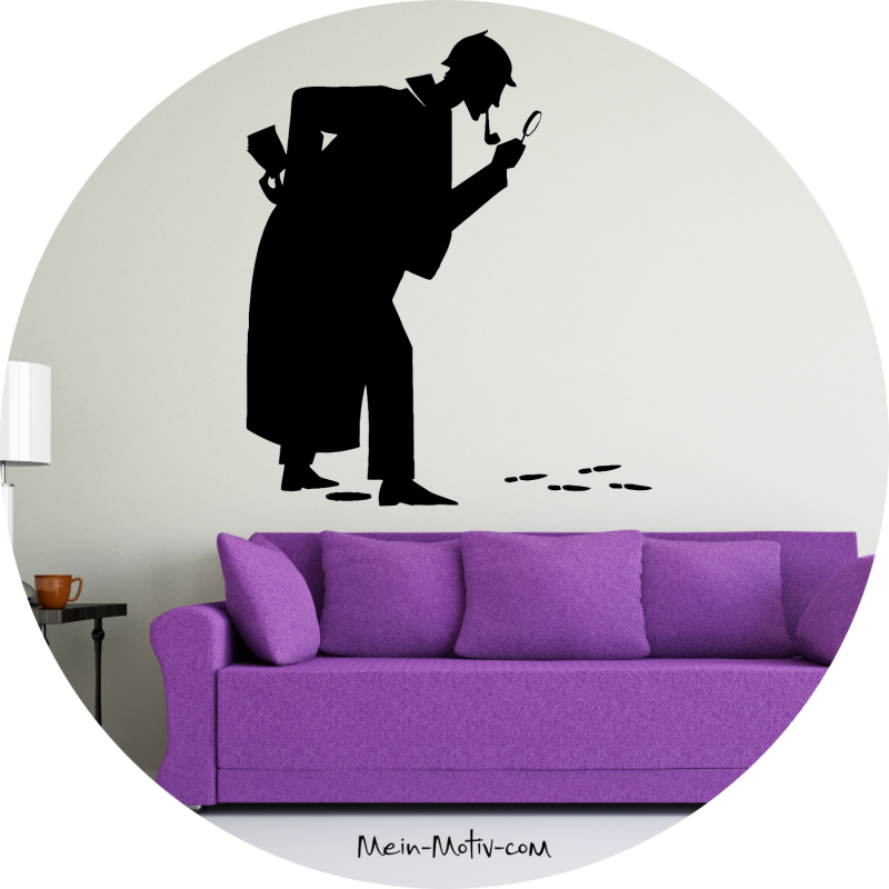 Preview: Wandtattoo 46240 Sherlock Holmes Silhouette